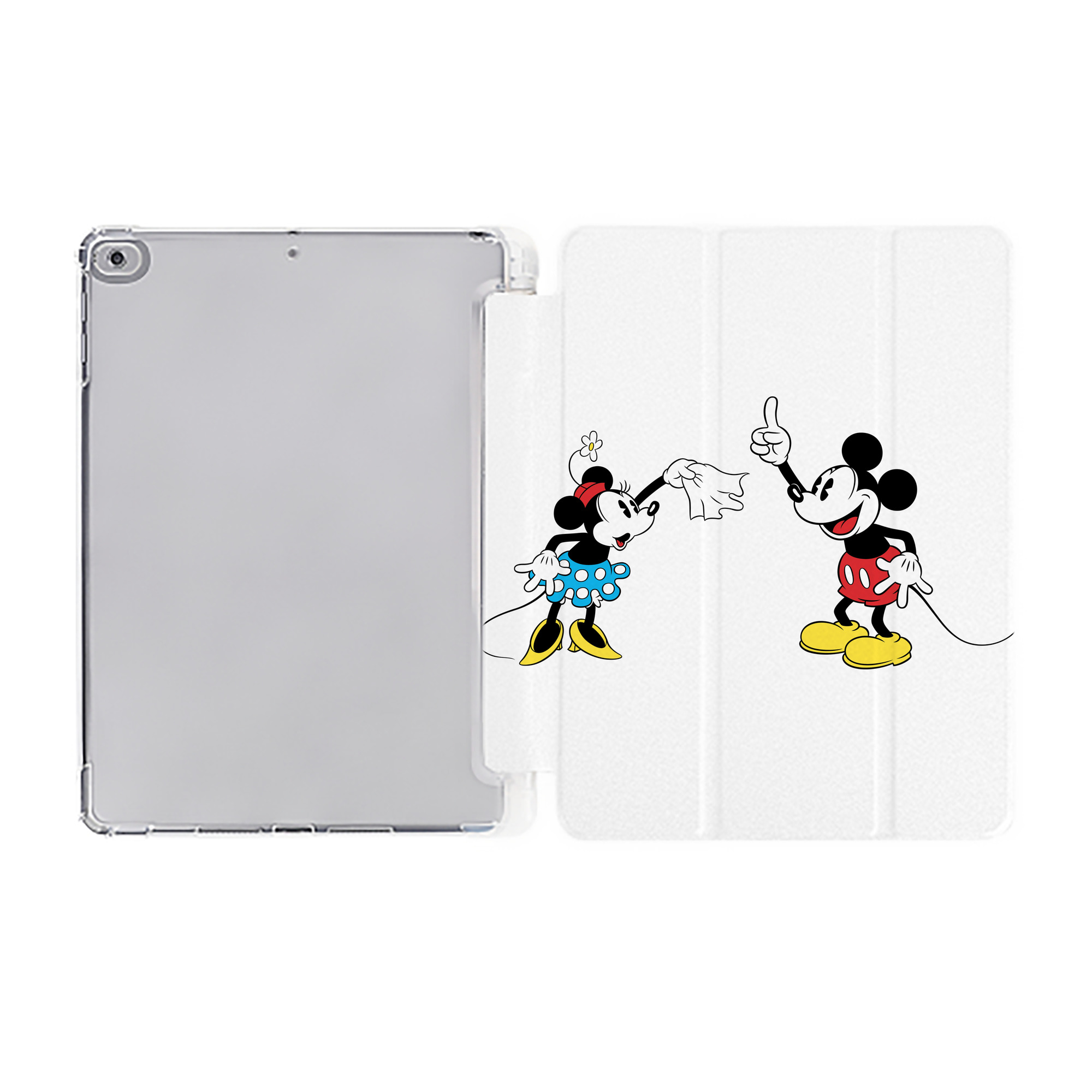 （画像用） ミッキーマウス Mickey Mouse IPad ケース ペン収納付き 三つ折りスタンド PUレザー×シリコン 対応機種9.5/10.5/10.9インチ